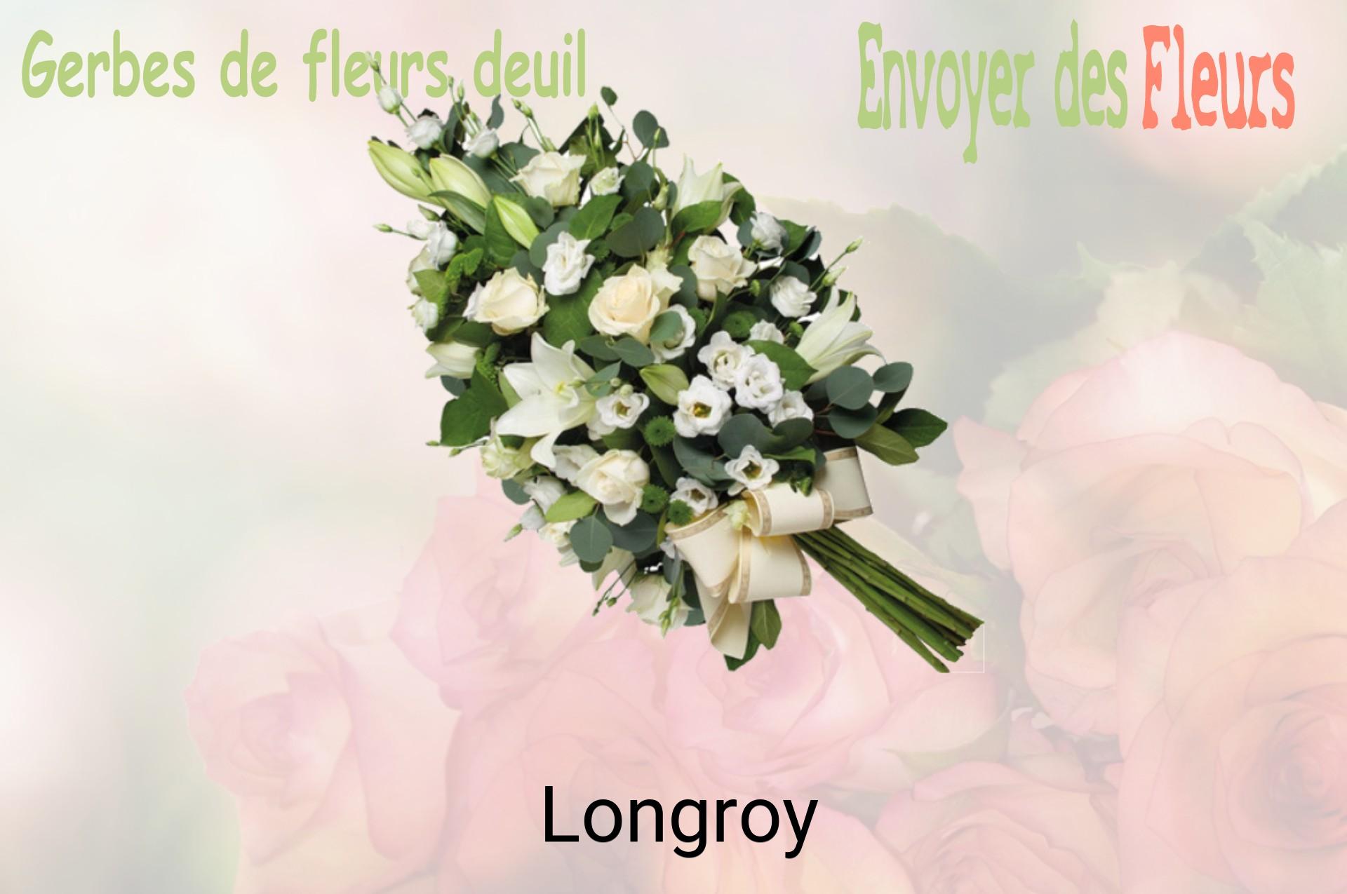 Gerbe de fleurs de deuil livrée à Longroy